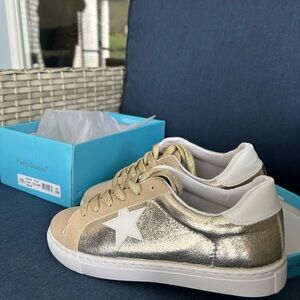 Pierre Dumas Gold Combo Sneakers
